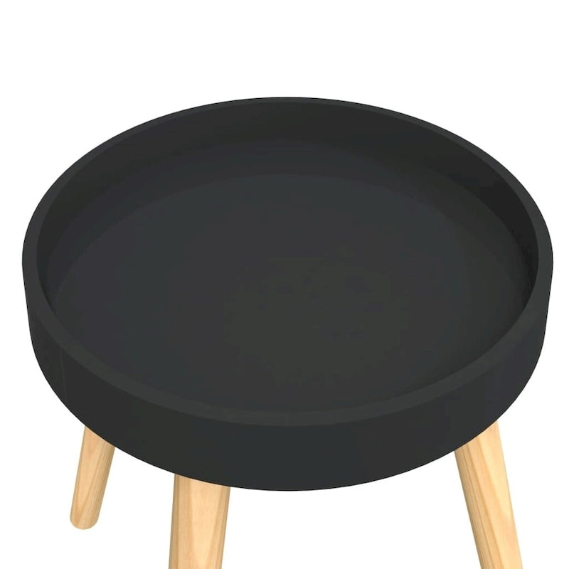 vidaXL Table d'appoint ronde en bois d'ingénierie et pin massif - 15x15x15.7