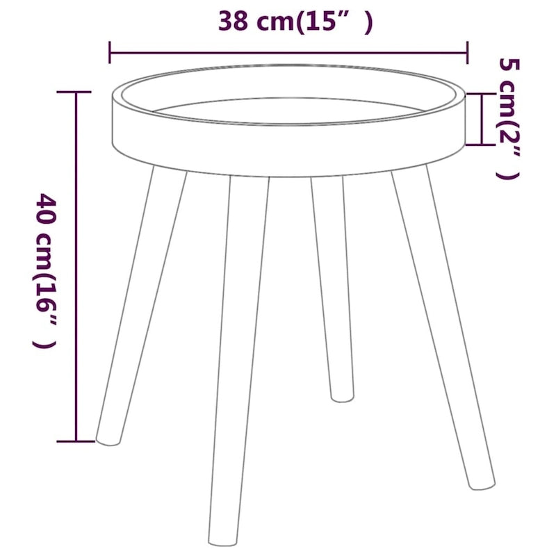 vidaXL Table d'appoint ronde en bois d'ingénierie et pin massif - 15x15x15.7