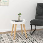 vidaXL Table d'appoint ronde en bois d'ingénierie et pin massif - 15x15x15.7
