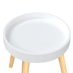 vidaXL Table d'appoint ronde en bois d'ingénierie et pin massif - 15x15x15.7
