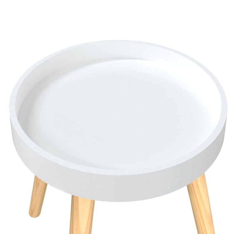 vidaXL Table d'appoint ronde en bois d'ingénierie et pin massif - 15x15x15.7