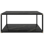 vidaXL Table Basse Noir 80x80x35 Verre Trempé - 80 x 80 x 35