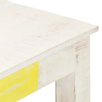 vidaXL Table Basse Blanche 110x60x45 cm Bois de manguier massif