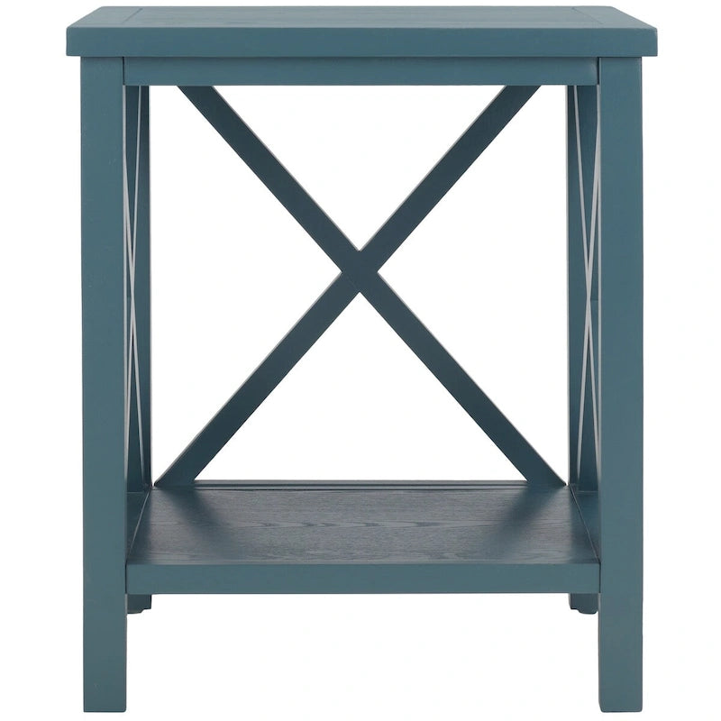 Table d'appoint à dossier croisé Safavieh Yasumi blanche – 18,1 x 13,4 x 21,5 po – 18 po L x 13 po P x 22 po H