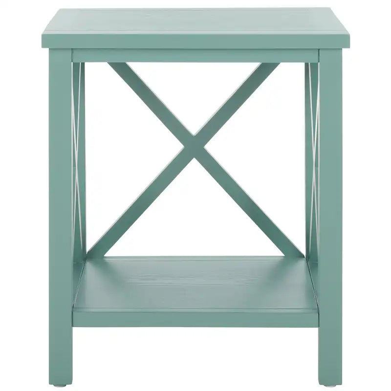 Table d'appoint à dossier croisé Safavieh Yasumi blanche – 18,1 x 13,4 x 21,5 po – 18 po L x 13 po P x 22 po H