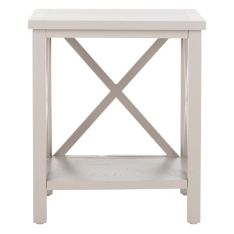 Table d'appoint à dossier croisé Safavieh Yasumi blanche – 18,1 x 13,4 x 21,5 po – 18 po L x 13 po P x 22 po H