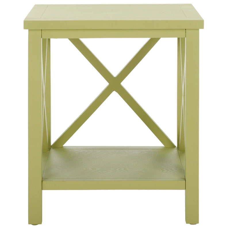 Table d'appoint à dossier croisé Safavieh Yasumi blanche – 18,1 x 13,4 x 21,5 po – 18 po L x 13 po P x 22 po H