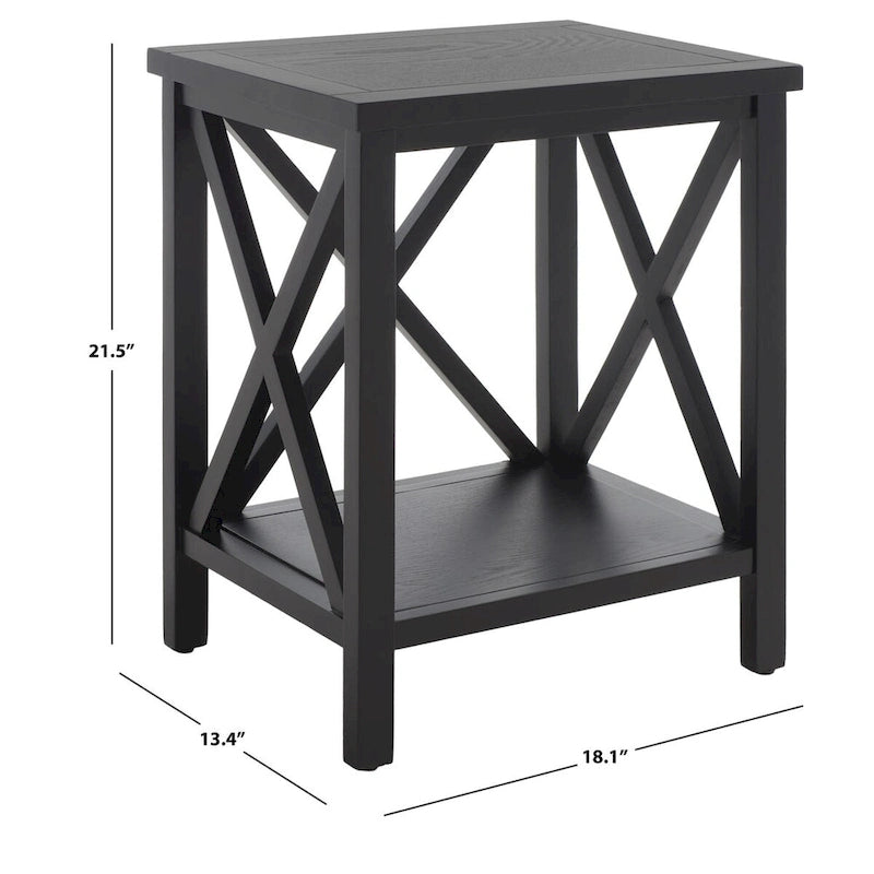 Table d'appoint à dossier croisé Safavieh Yasumi blanche – 18,1 x 13,4 x 21,5 po – 18 po L x 13 po P x 22 po H