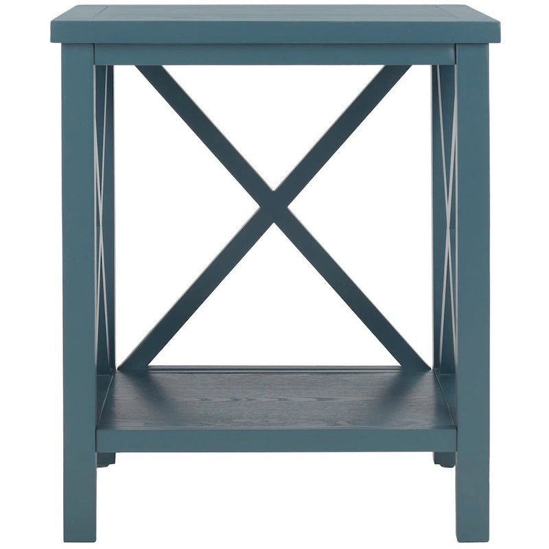 Table d'appoint à dossier croisé Safavieh Yasumi blanche – 18,1 x 13,4 x 21,5 po – 18 po L x 13 po P x 22 po H