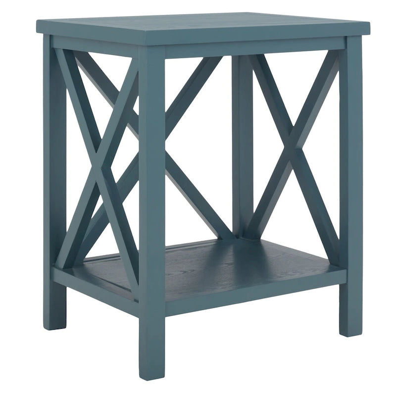 Table d'appoint à dossier croisé Safavieh Yasumi blanche – 18,1 x 13,4 x 21,5 po – 18 po L x 13 po P x 22 po H