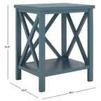 Table d'appoint à dossier croisé Safavieh Yasumi blanche – 18,1 x 13,4 x 21,5 po – 18 po L x 13 po P x 22 po H