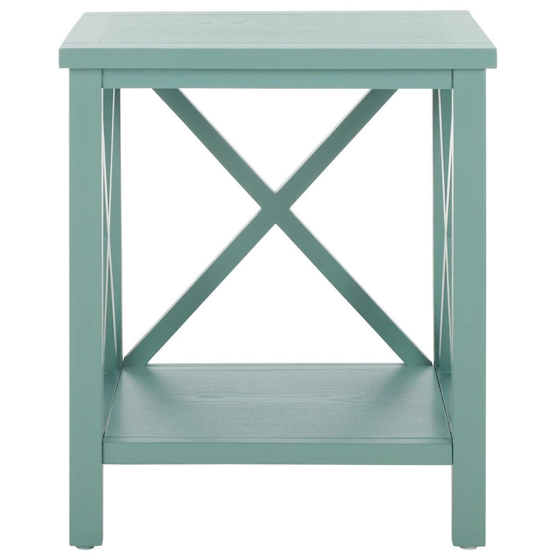 Table d'appoint à dossier croisé Safavieh Yasumi blanche – 18,1 x 13,4 x 21,5 po – 18 po L x 13 po P x 22 po H