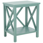 Table d'appoint à dossier croisé Safavieh Yasumi blanche – 18,1 x 13,4 x 21,5 po – 18 po L x 13 po P x 22 po H