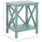 Table d'appoint à dossier croisé Safavieh Yasumi blanche – 18,1 x 13,4 x 21,5 po – 18 po L x 13 po P x 22 po H