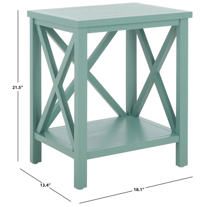 Table d'appoint à dossier croisé Safavieh Yasumi blanche – 18,1 x 13,4 x 21,5 po – 18 po L x 13 po P x 22 po H