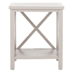 Table d'appoint à dossier croisé Safavieh Yasumi blanche – 18,1 x 13,4 x 21,5 po – 18 po L x 13 po P x 22 po H