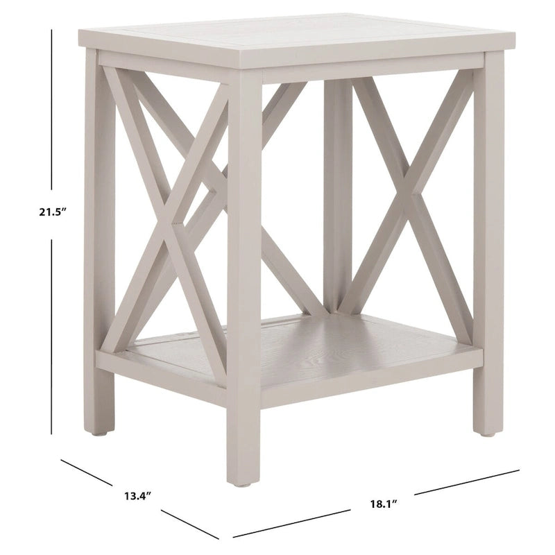 Table d'appoint à dossier croisé Safavieh Yasumi blanche – 18,1 x 13,4 x 21,5 po – 18 po L x 13 po P x 22 po H