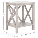 Table d'appoint à dossier croisé Safavieh Yasumi blanche – 18,1 x 13,4 x 21,5 po – 18 po L x 13 po P x 22 po H