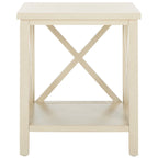 Table d'appoint à dossier croisé Safavieh Yasumi blanche – 18,1 x 13,4 x 21,5 po – 18 po L x 13 po P x 22 po H