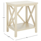 Table d'appoint à dossier croisé Safavieh Yasumi blanche – 18,1 x 13,4 x 21,5 po – 18 po L x 13 po P x 22 po H