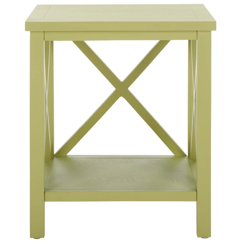 Table d'appoint à dossier croisé Safavieh Yasumi blanche – 18,1 x 13,4 x 21,5 po – 18 po L x 13 po P x 22 po H