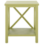 Table d'appoint à dossier croisé Safavieh Yasumi blanche – 18,1 x 13,4 x 21,5 po – 18 po L x 13 po P x 22 po H
