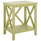 Table d'appoint à dossier croisé Safavieh Yasumi blanche – 18,1 x 13,4 x 21,5 po – 18 po L x 13 po P x 22 po H