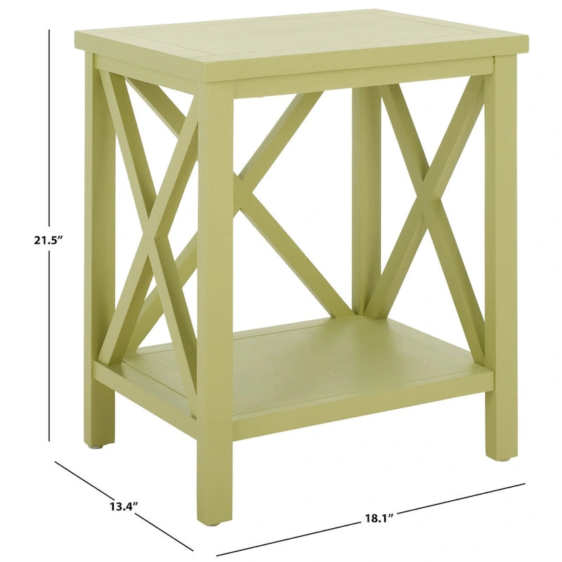 Table d'appoint à dossier croisé Safavieh Yasumi blanche – 18,1 x 13,4 x 21,5 po – 18 po L x 13 po P x 22 po H