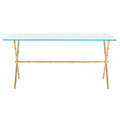 Table d'appoint SAFAVIEH Treasures Jocelyn Bronze-Argent/Dessus en verre - 37,4 x 19,7 x 17
