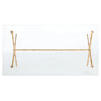 Table d'appoint SAFAVIEH Treasures Jocelyn Bronze-Argent/Dessus en verre - 37,4 x 19,7 x 17