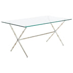 Table d'appoint SAFAVIEH Treasures Jocelyn Bronze-Argent/Dessus en verre - 37,4 x 19,7 x 17