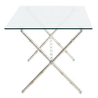 Table d'appoint SAFAVIEH Treasures Jocelyn Bronze-Argent/Dessus en verre - 37,4 x 19,7 x 17