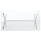 Table d'appoint SAFAVIEH Treasures Jocelyn Bronze-Argent/Dessus en verre - 37,4 x 19,7 x 17