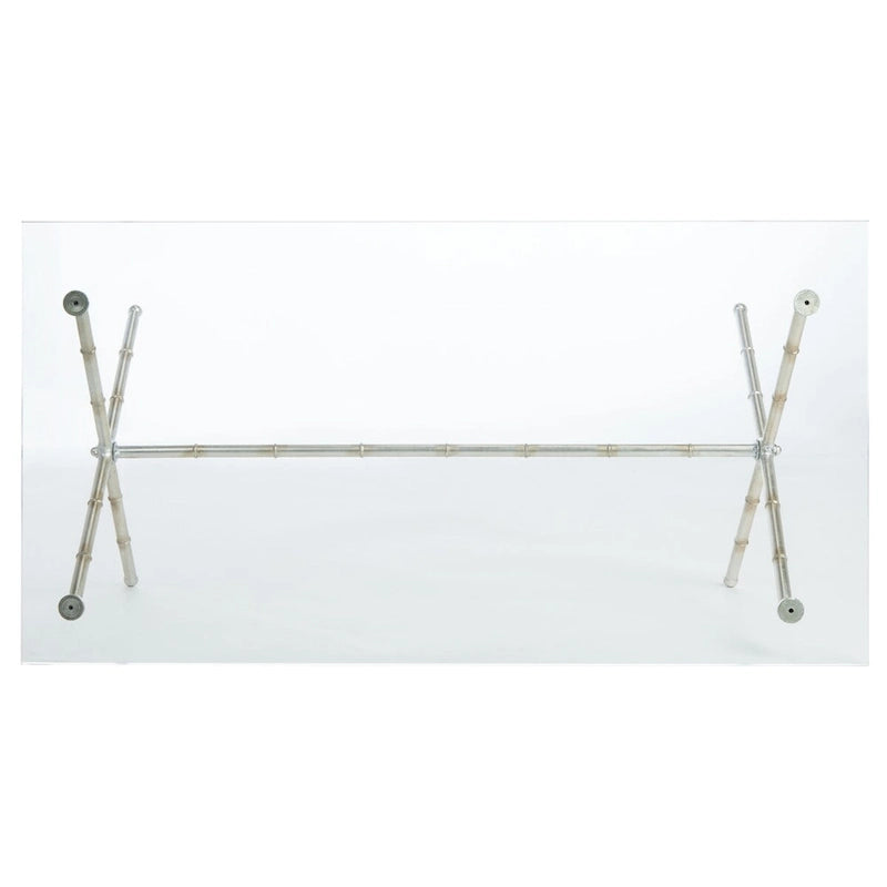Table d'appoint SAFAVIEH Treasures Jocelyn Bronze-Argent/Dessus en verre - 37,4 x 19,7 x 17