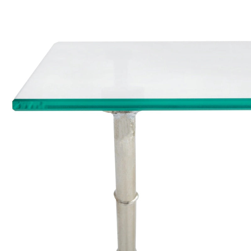 Table d'appoint SAFAVIEH Treasures Jocelyn Bronze-Argent/Dessus en verre - 37,4 x 19,7 x 17
