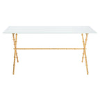 Table d'appoint SAFAVIEH Treasures Jocelyn Bronze-Argent/Dessus en verre - 37,4 x 19,7 x 17