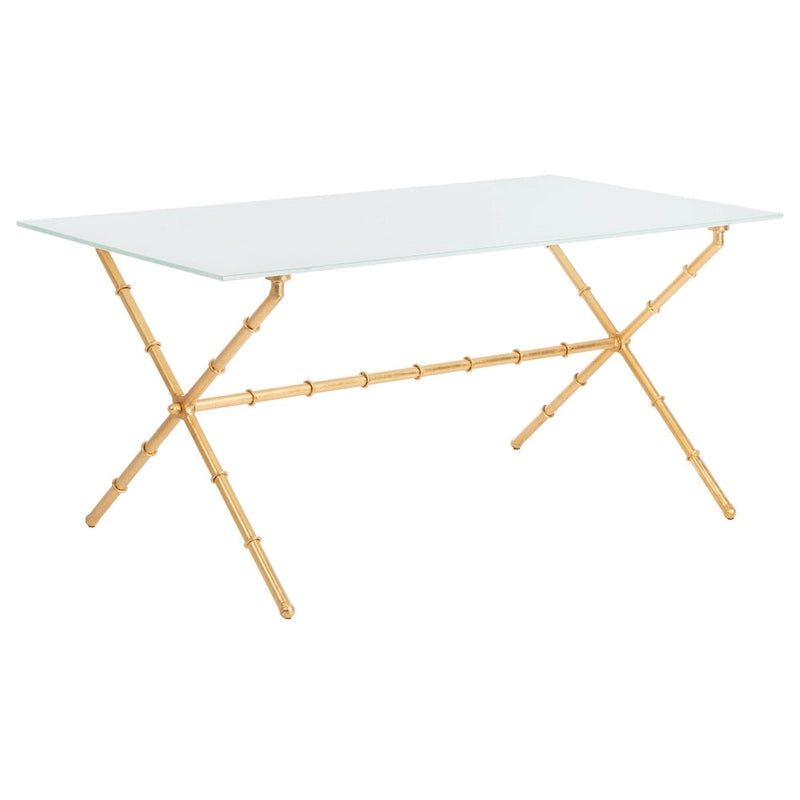 Table d'appoint SAFAVIEH Treasures Jocelyn Bronze-Argent/Dessus en verre - 37,4 x 19,7 x 17