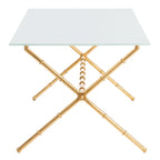 Table d'appoint SAFAVIEH Treasures Jocelyn Bronze-Argent/Dessus en verre - 37,4 x 19,7 x 17