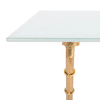 Table d'appoint SAFAVIEH Treasures Jocelyn Bronze-Argent/Dessus en verre - 37,4 x 19,7 x 17