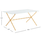 Table d'appoint SAFAVIEH Treasures Jocelyn Bronze-Argent/Dessus en verre - 37,4 x 19,7 x 17
