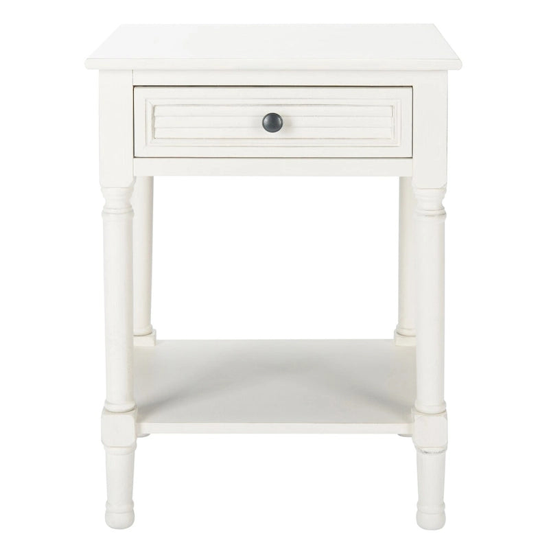 SAFAVIEH Eleanore Table de chevet à 1 tiroir et étagère inférieure - 48,3 L x 40,1 P x 66 H cm - 48,3Lx40,6Px66H