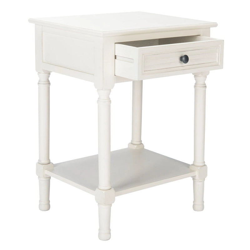 SAFAVIEH Eleanore Table de chevet à 1 tiroir et étagère inférieure - 48,3 L x 40,1 P x 66 H cm - 48,3Lx40,6Px66H