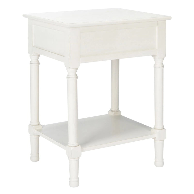 SAFAVIEH Eleanore Table de chevet à 1 tiroir et étagère inférieure - 48,3 L x 40,1 P x 66 H cm - 48,3Lx40,6Px66H