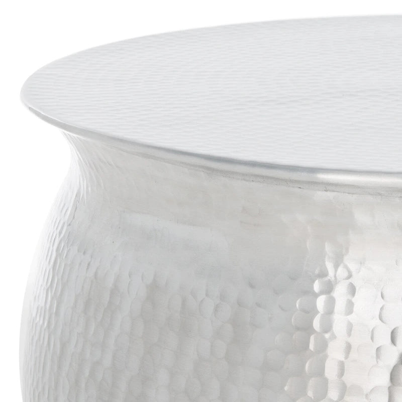 SAFAVIEH Karel Tabouret de table en métal argenté - 24 L x 24 P x 16,8 H - 24Wx24Dx17H