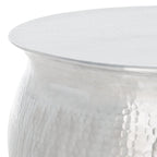 SAFAVIEH Karel Tabouret de table en métal argenté - 24 L x 24 P x 16,8 H - 24Wx24Dx17H