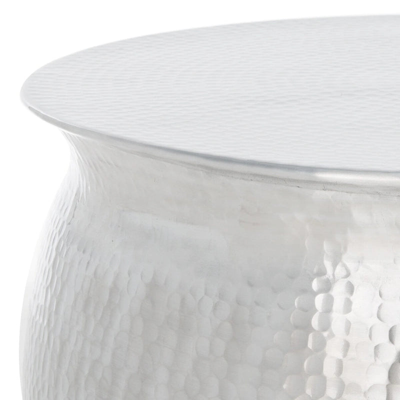 SAFAVIEH Karel Tabouret de table en métal argenté - 24 L x 24 P x 16,8 H - 24Wx24Dx17H