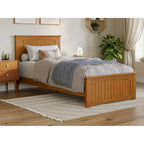 Lit plateforme profil bas Nantucket avec pied de lit assorti