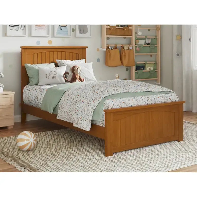 Lit plateforme profil bas Nantucket avec pied de lit assorti
