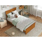 Lit plateforme profil bas Nantucket avec pied de lit assorti