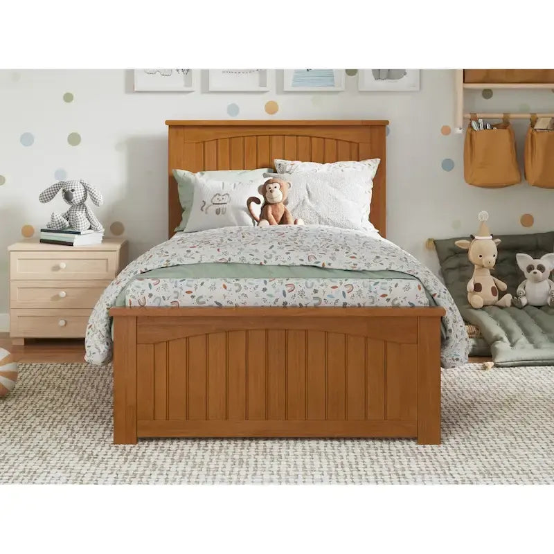 Lit plateforme profil bas Nantucket avec pied de lit assorti